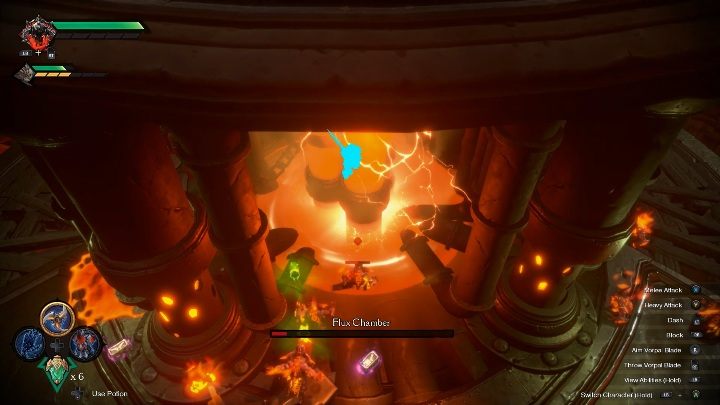 Świetnym sposobem na pokonanie bossa jest uruchomienie Chaosu/Anarchii - Darksiders Genesis: Flux Chamber boss - rozdział 14, walka - Darksiders Genesis - poradnik do gry