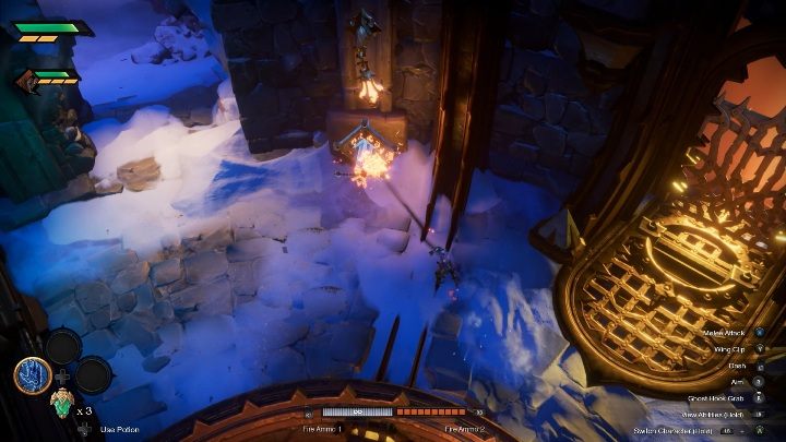 Podbiegnij z bomb grawths do jednej z dźwigni i rzuć w nią - Darksiders Genesis: Loch, rozdział 3 - jak się tam dostać? - Darksiders Genesis - poradnik do gry