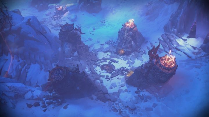 Po pokonaniu przeciwników rozpal ognisko, aby to zrobić musisz oznaczyć wszystkie 3 obiekty pokazane na screenie powyżej - Darksiders Genesis: Loch, rozdział 4 - jak się tam dostać? - Darksiders Genesis - poradnik do gry