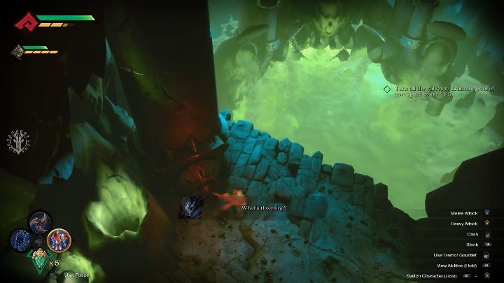 Zaraz za nim znajdują się ogromne rury, które od razu zauważysz, dzięki czemu łatwiej będzie Ci znaleźć ten punkt - Darksiders Genesis: Trująca woda, rozdział 8 - jak spuścić? - Darksiders Genesis - poradnik do gry