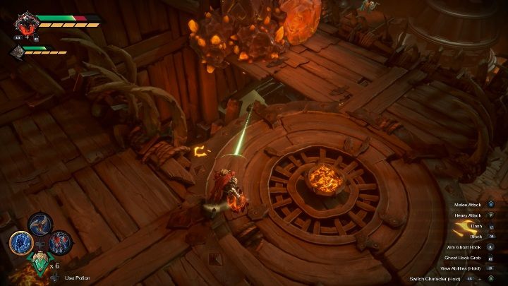 Umieść bombę na ścianie i podpal ją, aby otworzyć przejście - Darksiders Genesis: Ściana, rozdział 14 - jak rozbić? - Darksiders Genesis - poradnik do gry