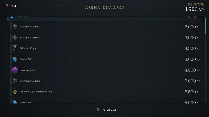 Za zdobyte punkty możesz kupić dusze, monety, rdzenie oraz ulepszenia do swoich bohaterów - Darksiders Genesis: Arena - Darksiders Genesis - poradnik do gry