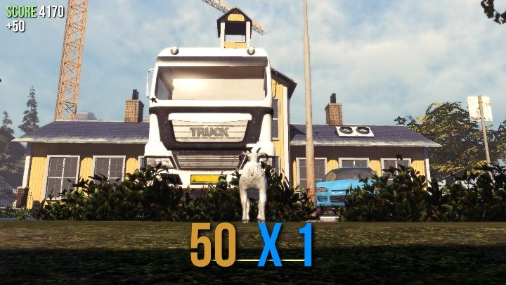 Aby dostać się do tego posągu wskocz na dach szkoły - Posągi kóz w Goat Simulator - Goat Simulator - poradnik do gry