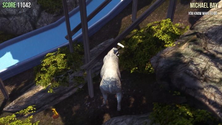 Na basenie znajdują się ogromne zjeżdżalnie - Posągi kóz w Goat Simulator - Goat Simulator - poradnik do gry