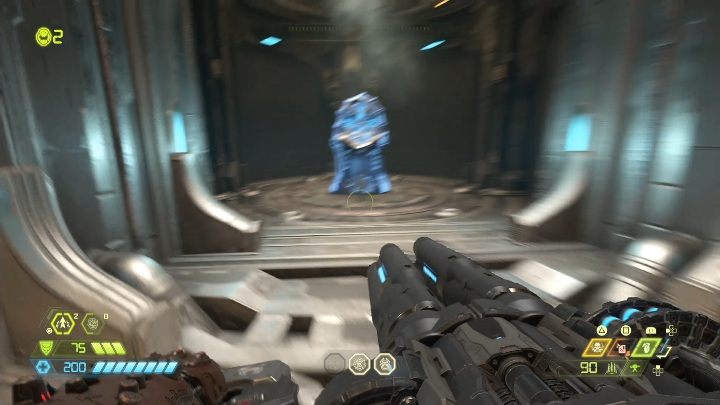 Na dolnej części pokładu znajdziesz dwa pomieszczenia z kryształami - Doom Eternal: Forteca Zagłady | Mapa sekretów, znajdźki - Doom Eternal - poradnik do gry