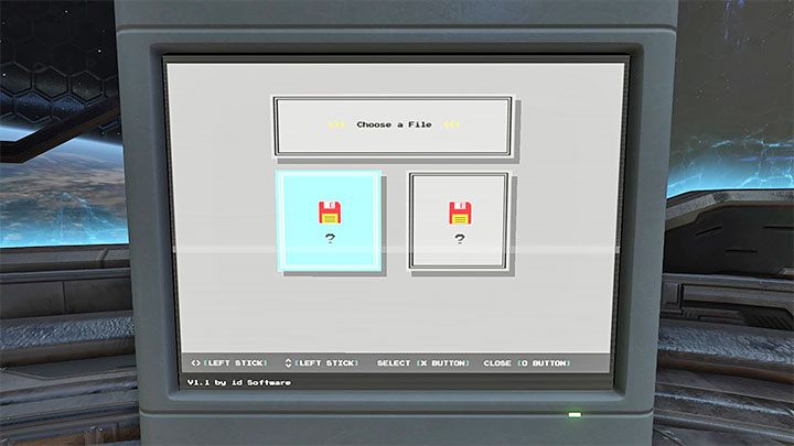 Przy próbie wejścia w interakcję z komputerem zauważysz, że plik 1 i plik 2 są zablokowane - Doom Eternal: Komputer PC w Fortecy Zagłady - do czego służy? - Doom Eternal - poradnik do gry