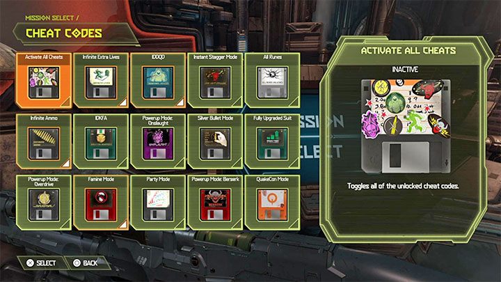 Możesz uaktywnić wszystkie dostępne cheaty lub tylko wybrane - Doom Eternal: Kody, cheaty - jak odblokować? - Doom Eternal - poradnik do gry