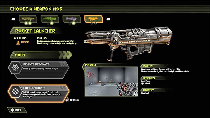 Bronie odnajdywane w trakcie gry możesz ulepszać i jest to świetny sposób na zwiększenie ich przydatności na polu bitwy (dla przypomnienia ulepszenie można odblokować po odnalezieniu modbota) - Doom Eternal: Porady na start - Doom Eternal - poradnik do gry