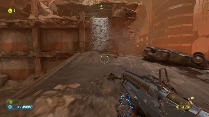 Przejdź dalej i idź w kierunku znacznika - Doom Eternal: Piekło na ziemi (Hell on Earth) solucja, opis przejścia - Doom Eternal - poradnik do gry