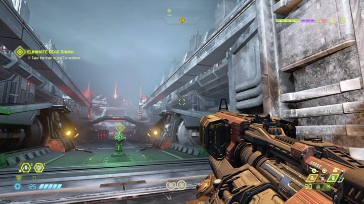 Przejdź dalej i zjedź windą na dół - Doom Eternal: Baza Kultystów (Cultist Base) solucja, opis przejścia - Doom Eternal - poradnik do gry