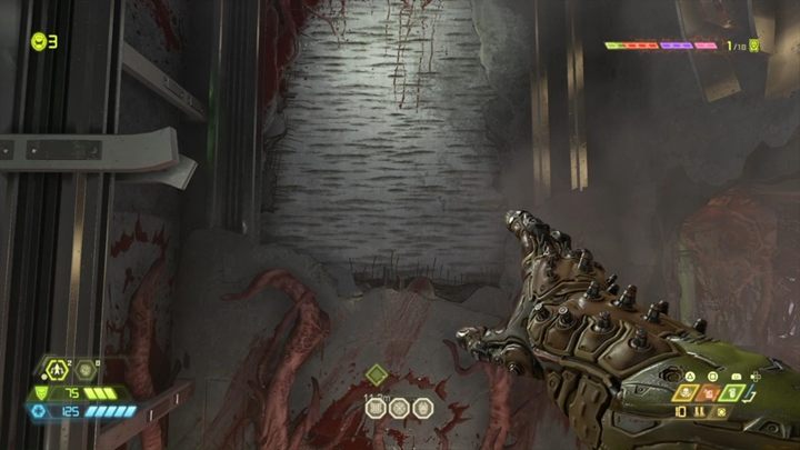 Idź w kierunku znacznika i skacz po kolejnych fragmentach ulic - Doom Eternal: Supergniazdo Juchy (Super Gore Nest) solucja, opis przejścia - Doom Eternal - poradnik do gry