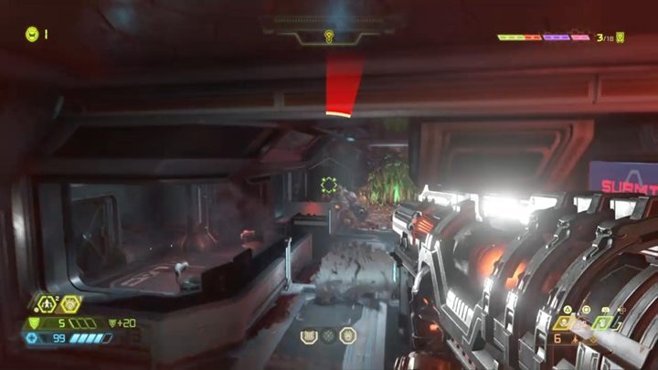 Idź nim dalej i zeskocz w dół windy - Doom Eternal: Supergniazdo Juchy (Super Gore Nest) solucja, opis przejścia - Doom Eternal - poradnik do gry