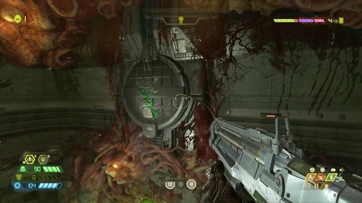 Po drodze odnajdziesz Kombinezon Przeciwpromienny (Rad Suit), który umożliwi ci chodzenie/pływanie w toksycznej wodzie - Doom Eternal: Supergniazdo Juchy (Super Gore Nest) solucja, opis przejścia - Doom Eternal - poradnik do gry