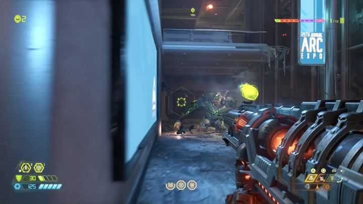 Walcz z demonami i wejdź do kolejnego budynku, gdzie czekał będzie m - Doom Eternal: Kompleks Arc (Arc Complex) solucja, opis przejścia - Doom Eternal - poradnik do gry