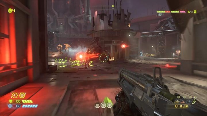 Czeka cię sporo chodzenia i mnóstwo walk, jednak droga jest prostolinijna - patrz na znacznik i kieruj się jego kierunku - Doom Eternal: Kompleks Arc (Arc Complex) solucja, opis przejścia - Doom Eternal - poradnik do gry