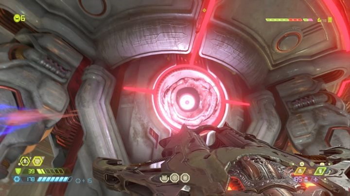 U góry czekają demony i strzelające oczy, które musisz zniszczyć z pomocą broni - Doom Eternal: Nekravol 2 solucja, opis przejścia - Doom Eternal - poradnik do gry