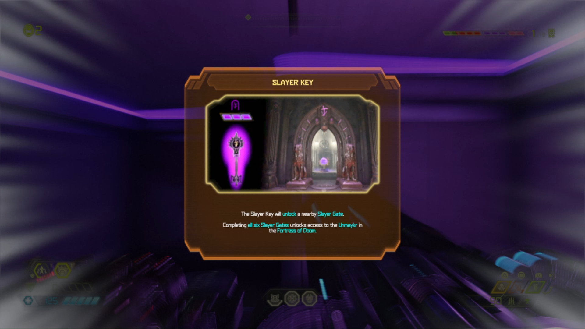 Aby odblokować bramę Slayera, musisz najpierw zdobyć klucz, który na ogół znajduje się blisko bramy, choć jest naprawdę nieźle ukryty - Doom Eternal: Bramy Slayera - omówienie - Doom Eternal - poradnik do gry