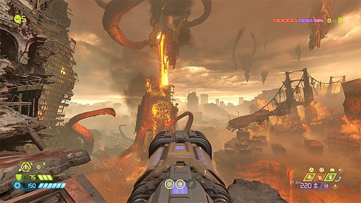 Od tego momentu każda z używanych broni będzie znajdowała się na samym środku ekranu - Doom Eternal: Klasyczny widok broni - jak włączyć? - Doom Eternal - poradnik do gry