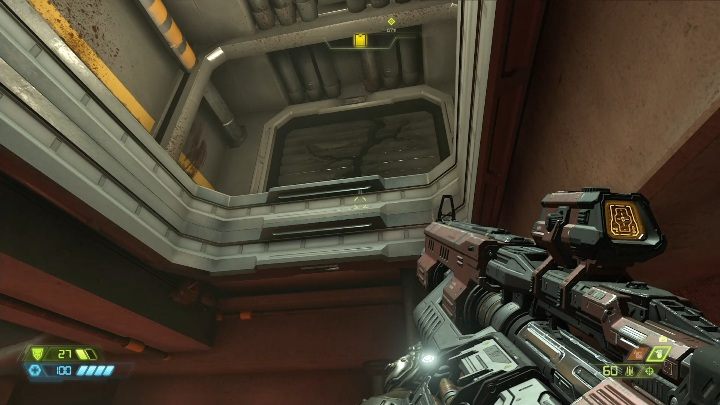 Aby dostać się do dyskietki z kodem musisz wejść do szybu wentylacyjnego - Doom Eternal: Piekło na ziemi | Mapa sekretów, znajdźki - Doom Eternal - poradnik do gry