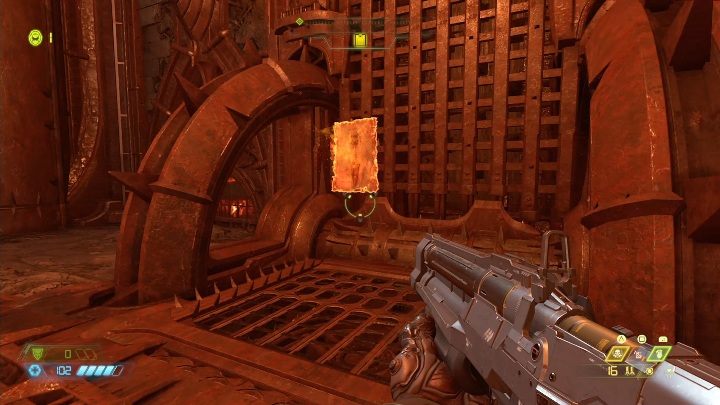 Na samym końcu mapy znajdziesz ostatni wpis do kodeksu - Doom Eternal: Piekło na ziemi | Mapa sekretów, znajdźki - Doom Eternal - poradnik do gry