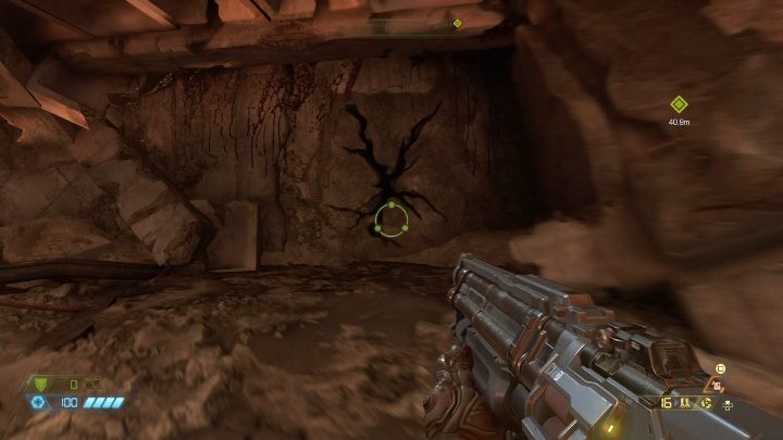 Pierwsze dodatkowe życie znajdziesz na dolnej części mapy, zaraz za zamkniętym przejściem - Doom Eternal: Piekło na ziemi | Mapa sekretów, znajdźki - Doom Eternal - poradnik do gry