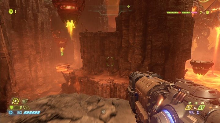 Szóste dodatkowe życie znajdziesz w okolicy spadających platform - Doom Eternal: Exultia | Mapa sekretów, znajdźki - Doom Eternal - poradnik do gry