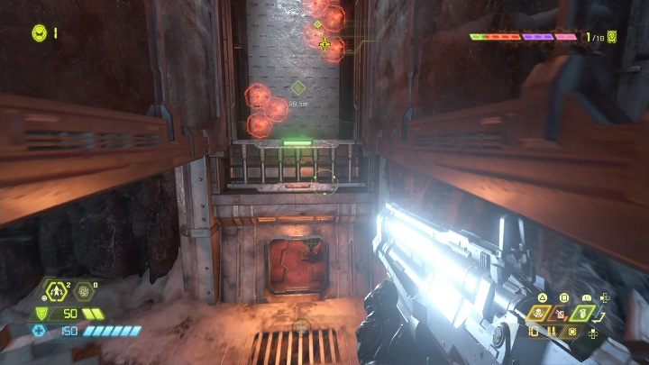 Aby dostać się do runy musisz wskoczyć na ściankę - Doom Eternal: Baza kultystów | Mapa sekretów, znajdźki - Doom Eternal - poradnik do gry