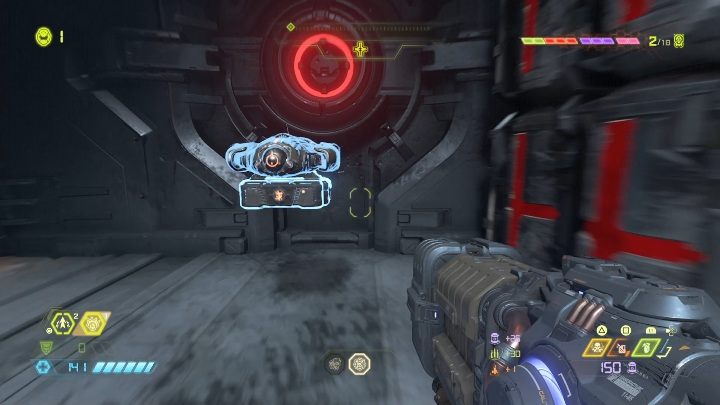 Ulepszenie do broni znajdziesz na końcu metalowej drogi, koło zamkniętych drzwi - Doom Eternal: Baza kultystów | Mapa sekretów, znajdźki - Doom Eternal - poradnik do gry