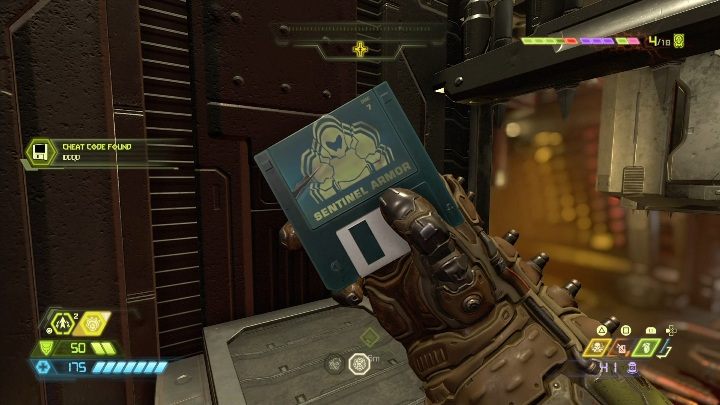 Dyskietkę z kodem znajdziesz wykonując misję fabularną - Doom Eternal: Baza kultystów | Mapa sekretów, znajdźki - Doom Eternal - poradnik do gry