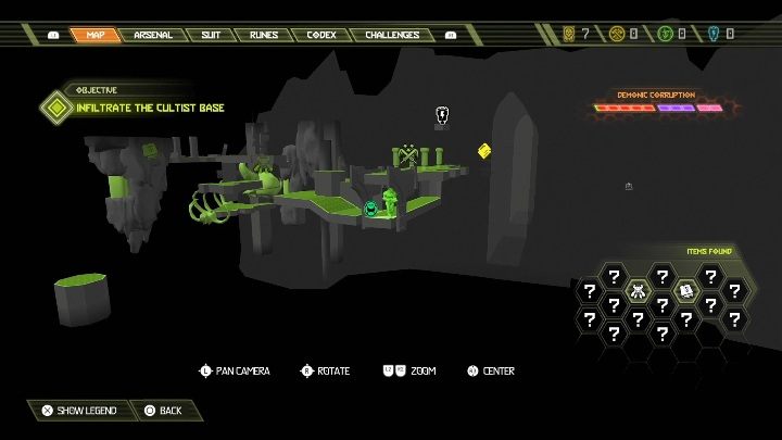 Pierwsze dodatkowe życie znajdziesz na skraju mapy - Doom Eternal: Baza kultystów | Mapa sekretów, znajdźki - Doom Eternal - poradnik do gry
