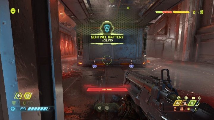 Bateria znajduje się w wąskim korytarzu - Doom Eternal: Baza Łowców Zagłady | Mapa sekretów, znajdźki - Doom Eternal - poradnik do gry