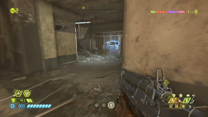 Punkt modyfikacji broni znajdziesz w małym pokoju, w jednym ze zniszczonych budynków - Doom Eternal: Supergniazdo juchy | Mapa sekretów, znajdźki - Doom Eternal - poradnik do gry