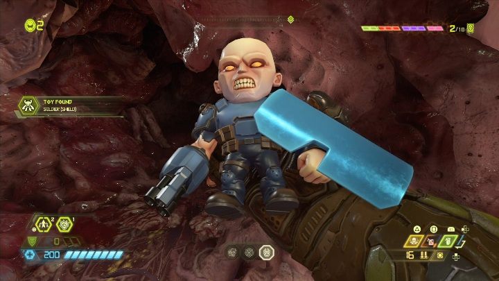 Pośrodku mięsistego obiektu znajdziesz figurkę - Doom Eternal: Supergniazdo juchy | Mapa sekretów, znajdźki - Doom Eternal - poradnik do gry