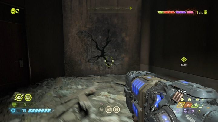 Zaraz pod punktem fabularnym jest tajne przejście - Doom Eternal: Kompleks Arc | Mapa sekretów, znajdźki - Doom Eternal - poradnik do gry