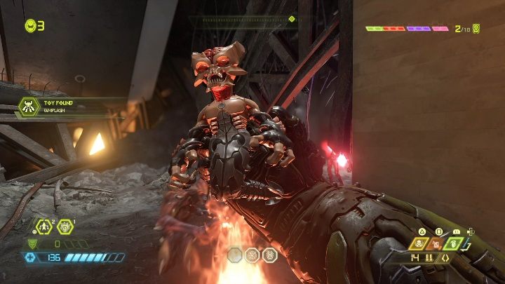 Figurkę znajdziesz na samym końcu korytarza, za zawalonym przejściem - Doom Eternal: Kompleks Arc | Mapa sekretów, znajdźki - Doom Eternal - poradnik do gry