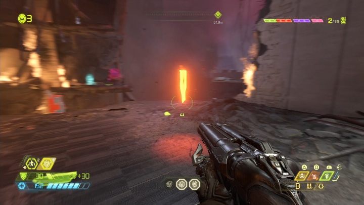 Tę notatkę znajdziesz na urwanym fragmencie budynku, na samym skraju podłogi - Doom Eternal: Kompleks Arc | Mapa sekretów, znajdźki - Doom Eternal - poradnik do gry