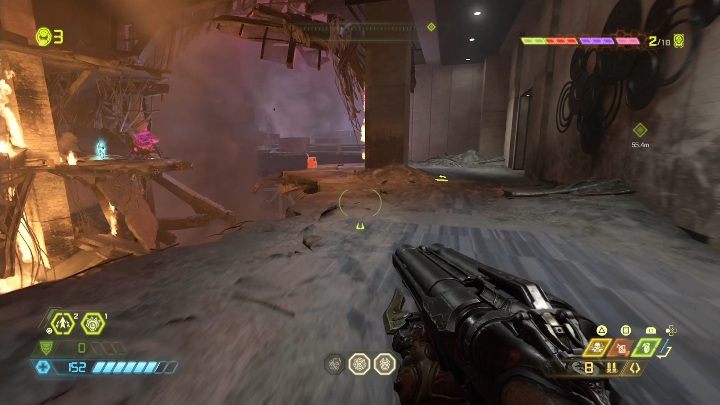 Na przeciwległym końcu budynku znajduje się niewielki zachowany skrawek podłogi - Doom Eternal: Kompleks Arc | Mapa sekretów, znajdźki - Doom Eternal - poradnik do gry