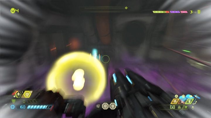 Aby dostać się do baterii strażniczej musisz wydostać się z trującej mazi i przeskoczyć na półkę korzystając z elementów otoczenia i swoich umiejętności - Doom Eternal: Kompleks Arc | Mapa sekretów, znajdźki - Doom Eternal - poradnik do gry