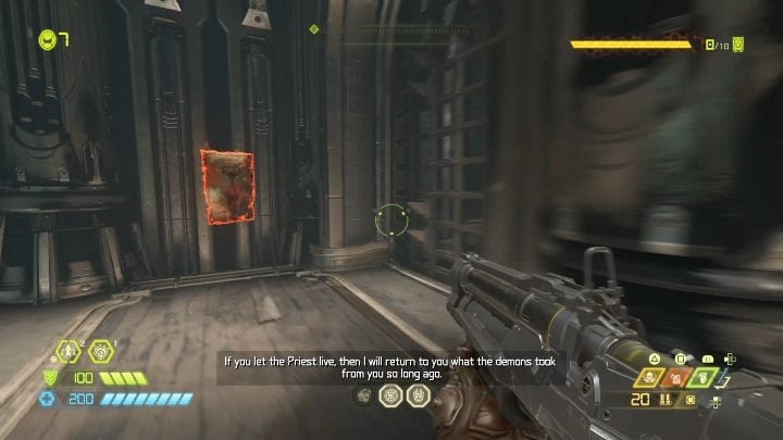 Aby zdobyć kolejna notatkę udaj się na dolna część świątyni i dotrzyj do końca korytarza - Doom Eternal: Strażnik Jeden | Mapa sekretów, znajdźki - Doom Eternal - poradnik do gry