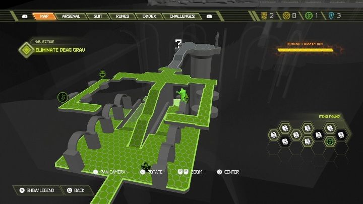 Zaraz naprzeciwko mapy znajdziesz kolejną notatkę - Doom Eternal: Strażnik Jeden | Mapa sekretów, znajdźki - Doom Eternal - poradnik do gry