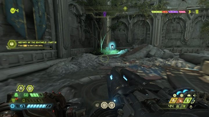 Zaraz obok wcześniej znalezionej notatki leży bateria - Doom Eternal: Taras Nabad | Mapa sekretów, znajdźki - Doom Eternal - poradnik do gry