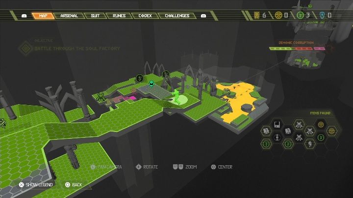 Na końcu jednego z głównych korytarzy budynku znajdziesz dodatkowe życie - Doom Eternal: Nekravol 1 | Mapa sekretów, znajdźki - Doom Eternal - poradnik do gry