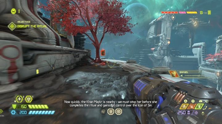 Na samym początku mapy, zaraz po wyjściu z budynku, zerknij w lewo - Doom Eternal: Urdak | Mapa sekretów, znajdźki - Doom Eternal - poradnik do gry