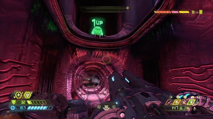 Pierwsze dodatkowe życie, w tym etapie gry, znajdziesz w szybie wentylacyjnym - Doom Eternal: Urdak | Mapa sekretów, znajdźki - Doom Eternal - poradnik do gry