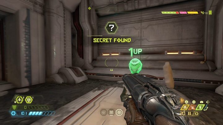 Aby dostać się do ukrytego dodatkowego życia musisz robić naruszoną ścianę, na boku budynku - Doom Eternal: Urdak | Mapa sekretów, znajdźki - Doom Eternal - poradnik do gry