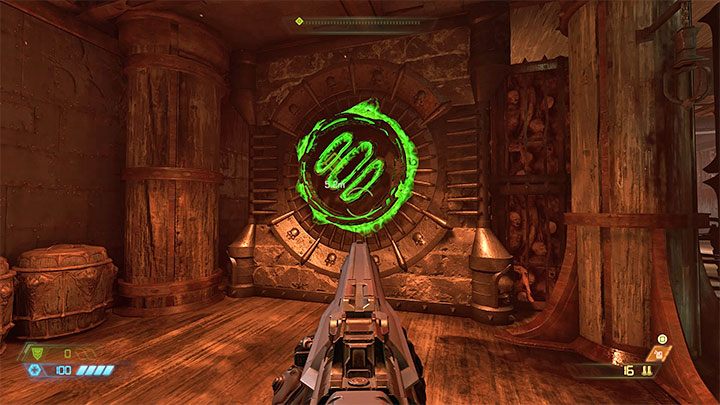 Bohater może popychać niektóre skrzynie i rozpoznaje się je po znakach znajdujących się na ich bocznych ściankach - Doom Eternal: Oddalone półki - jak doskoczyć? - Doom Eternal - poradnik do gry