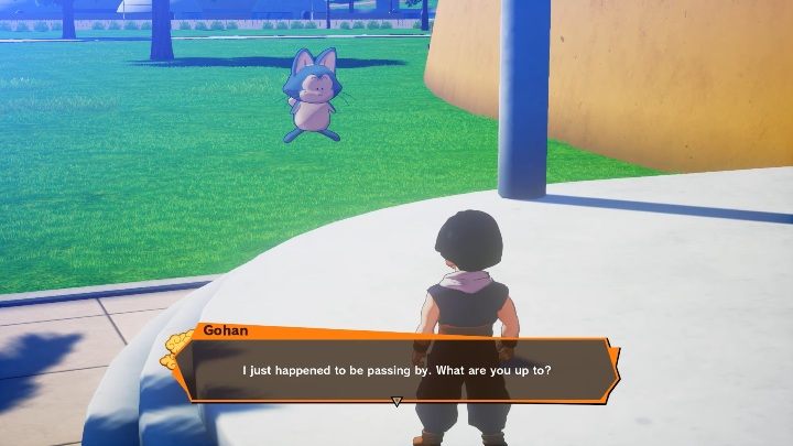 Quest rozpoczniesz od rozmowy z Puar, przy Capsule Corp - Yamcha - mężczyzna, mit, legenda | Dragon Ball Z Kakarot - misja poboczna - Dragon Ball Z Kakarot - poradnik do gry