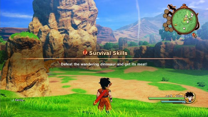 Aby zabić dinozaura musisz go pierw zaatakować - Polowanie i łowienie w Dragon Ball Z Kakarot - Dragon Ball Z Kakarot - poradnik do gry