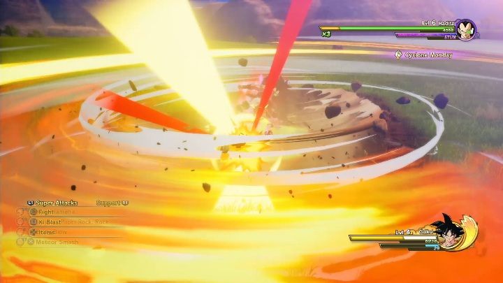 Gardy możesz użyć nawet w trakcie wykonywanego przez przeciwnika ataku, w ten sposób zniwelujesz cześć obrażeń - System walki w Dragon Ball Z Kakarot - Dragon Ball Z Kakarot - poradnik do gry