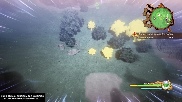 Poleć w podświetlony obszar, skorzystaj ze specjalnego zmysłu i zerwij jabłka - Odcinek 3 | Solucja DBZ Kakarot | Zatrzymaj saiyańską inwazję - Dragon Ball Z Kakarot - poradnik do gry